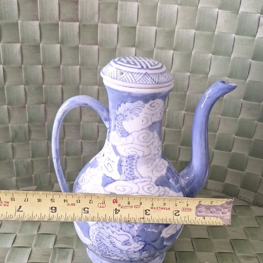 Pier 1 Blue and White Ceramic Teapot